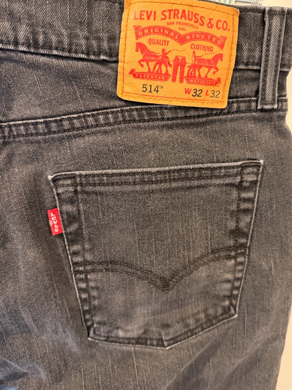 Levi's Men's 514 Classic Straight Leg Jeans Black Size 32x32